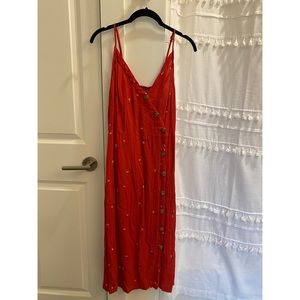 Red Floral Midi Sundress
